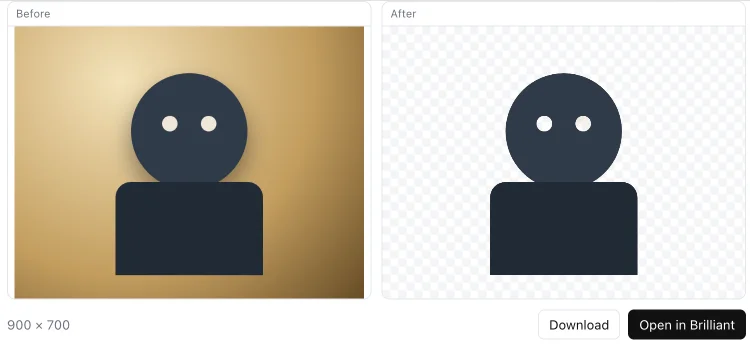 A photo before and after Brilliant removed its background inside ChatGPT.