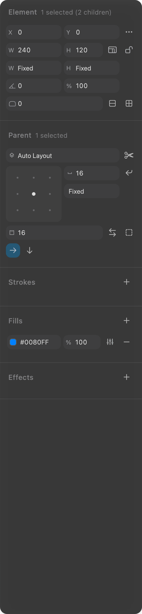 The right toolbar inspector, where you tune what the agent produced