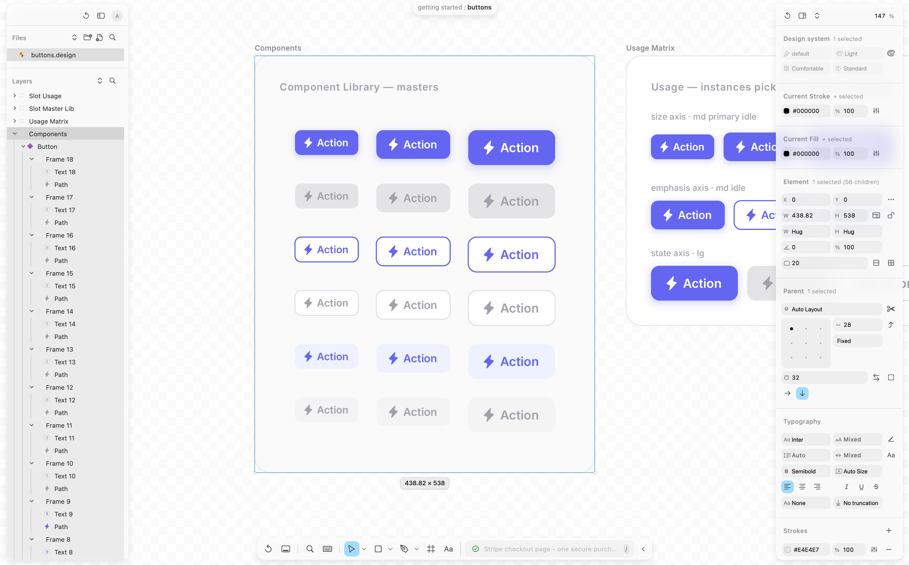 The Brilliant editor: canvas in the middle, file and layer explorers on the left, property inspector on the right