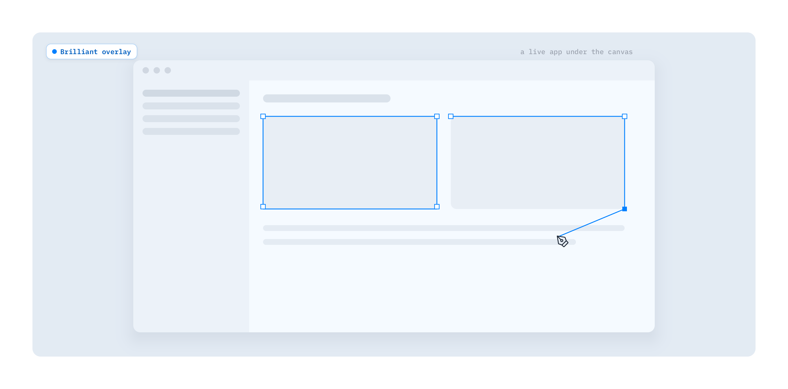 Brilliant as a transparent overlay traced over a live app